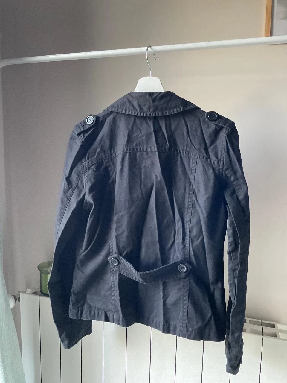 Veste preta Naf Naf com botões estilo trench tamanho M – Muito bom estado – photo 4